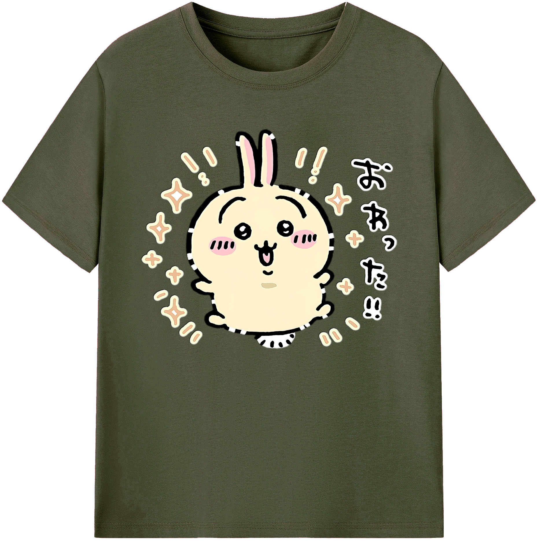 （画像用） ちいかわ うさぎ Chii-kawa usagi 綿100％ メンズ半袖Tシャツ｜肌触りやわらか＆通気性